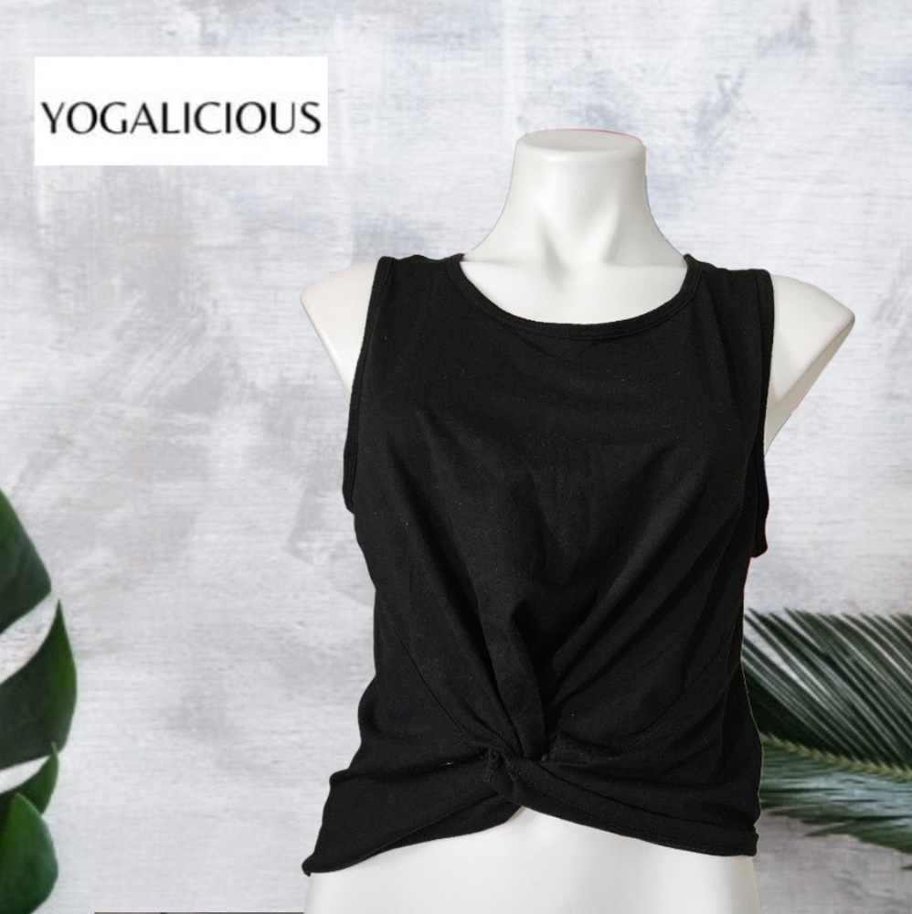 Yogalicious Black Knotted Tank Top